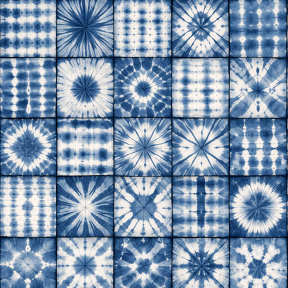Indigo Shibori Tie Dye Pattern 18 Quilting Cotton Fabric