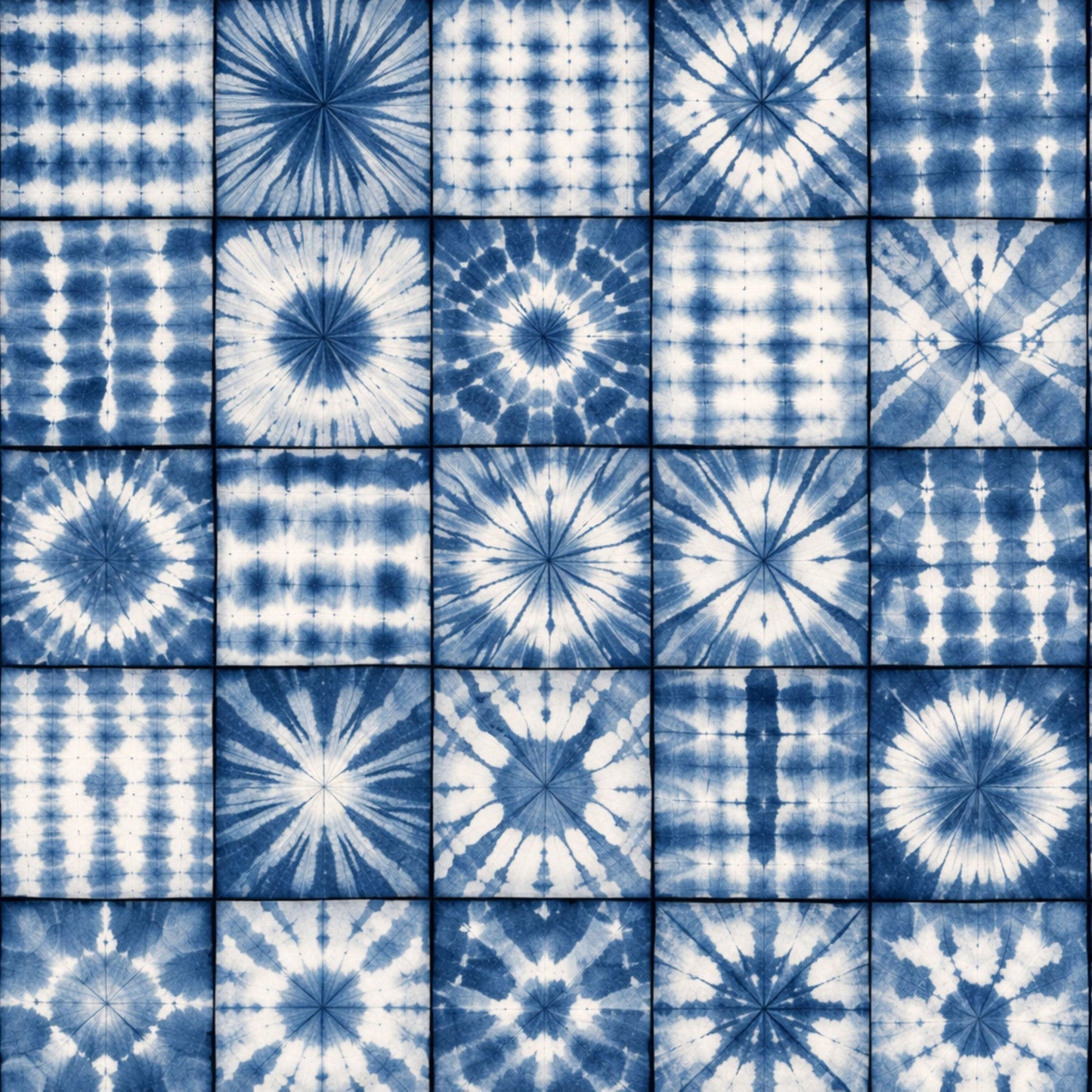 Indigo Shibori Tie Dye Pattern 18 Quilting Cotton Fabric