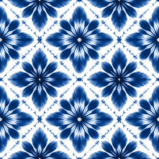 Indigo Shibori Tie Dye Pattern 9 Quilting Cotton Fabric