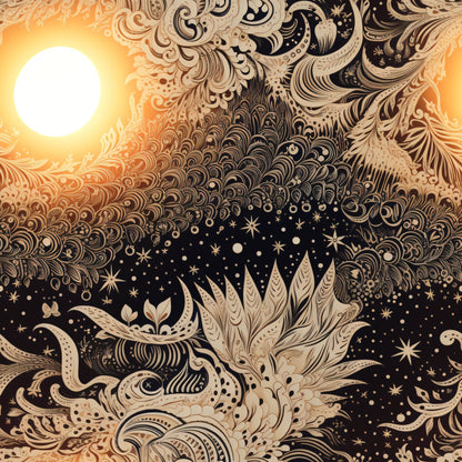 Gilded Nightfall Pattern 1 Minky Fabric