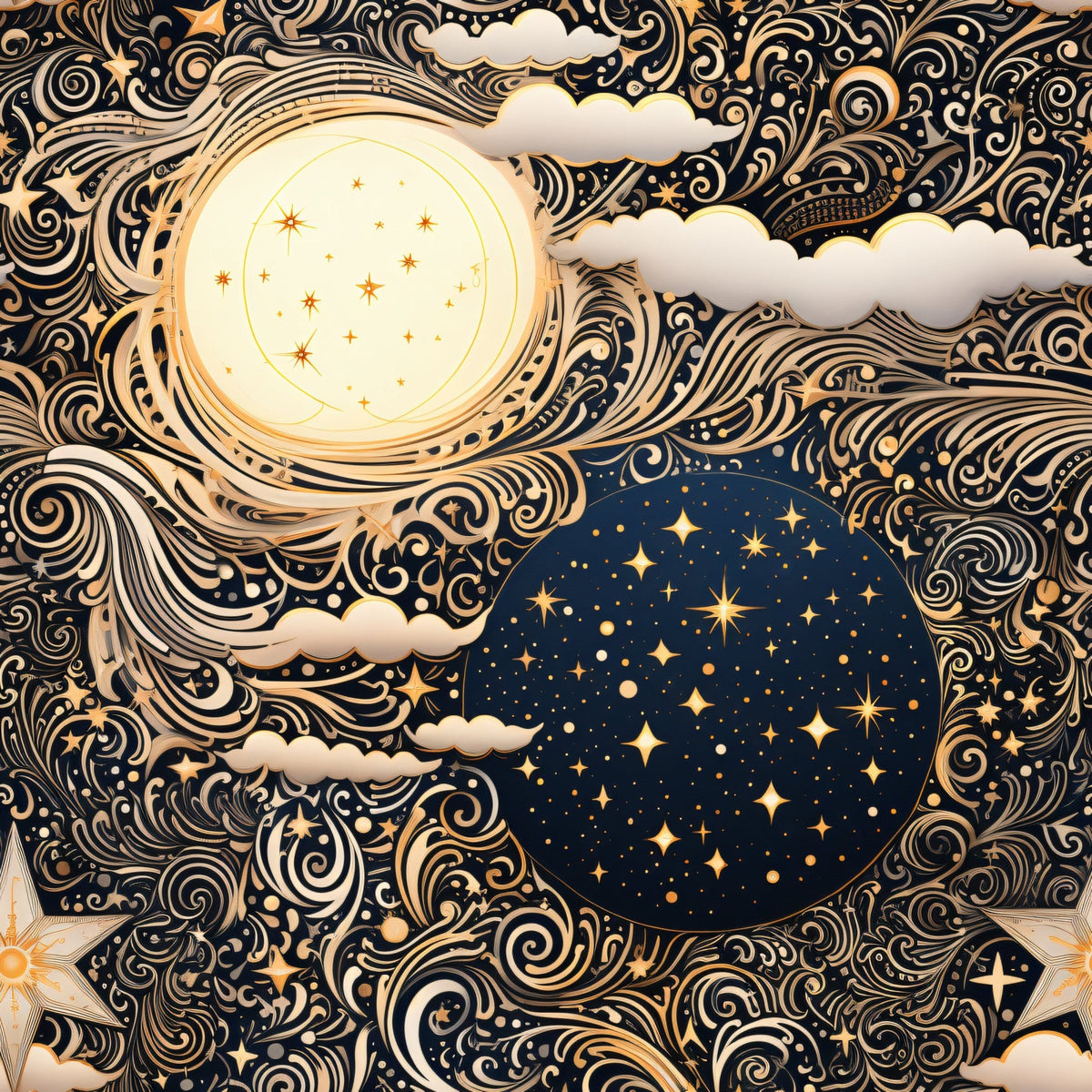 Gilded Nightfall Pattern 2 Minky Fabric