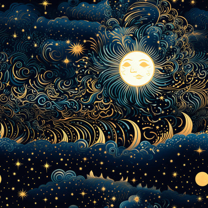 Gilded Nightfall Pattern 3 Minky Fabric