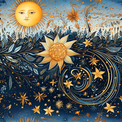 Gilded Nightfall Pattern 4 Minky Fabric