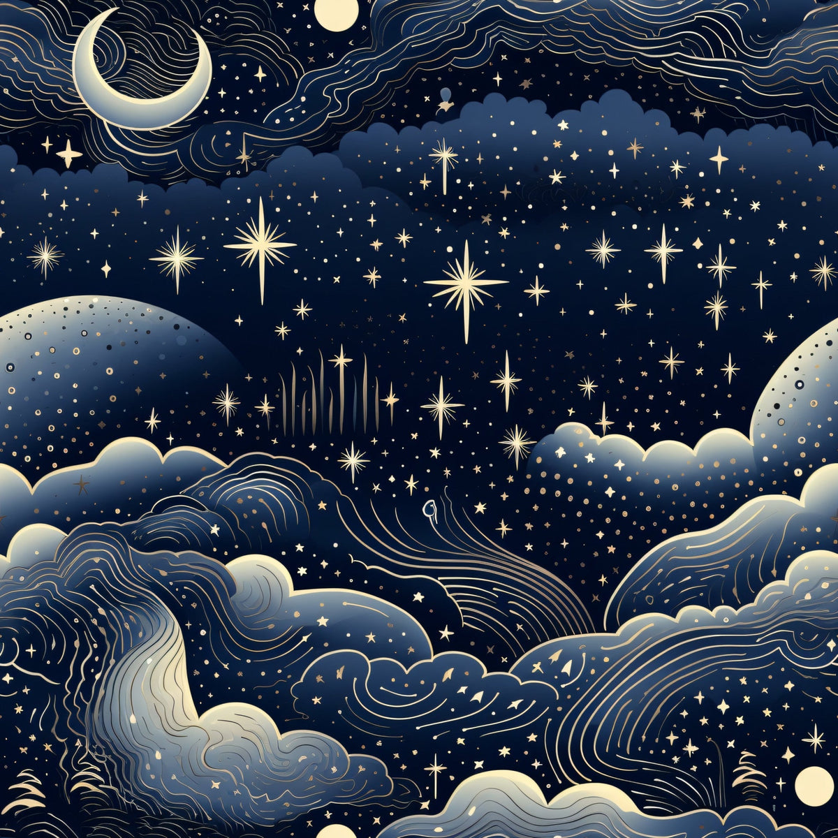 Gilded Nightfall Pattern 7 Minky Fabric