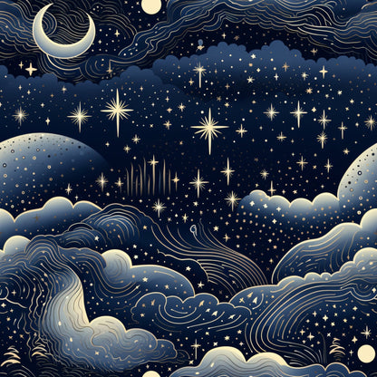Gilded Nightfall Pattern 7 Minky Fabric