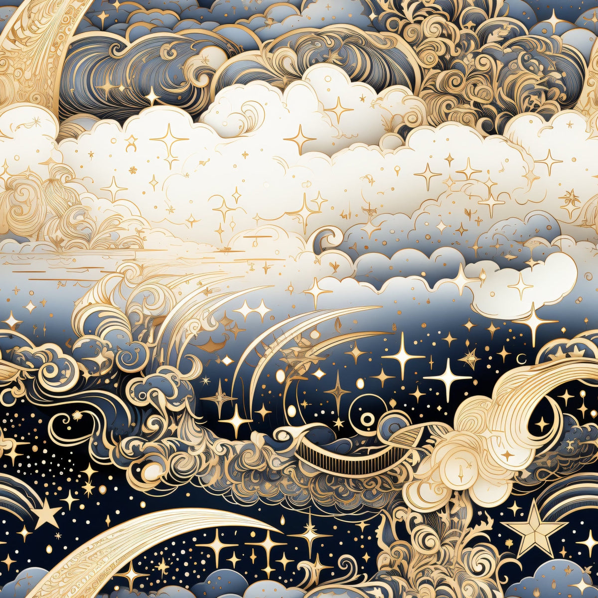 Gilded Nightfall Pattern 8 Minky Fabric