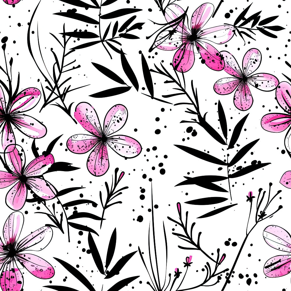 Brushstroke Blooms Pattern 1 Minky Fabric
