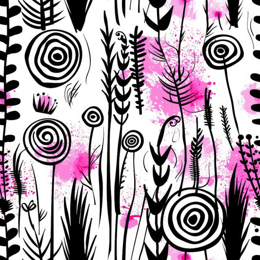 Inky Petals Pattern 10 Quilting Cotton Fabric