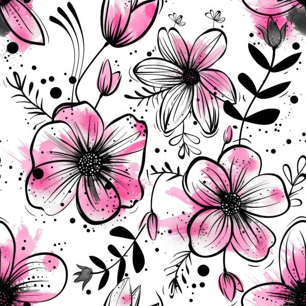 Brushstroke Blooms Pattern 11 Minky Fabric