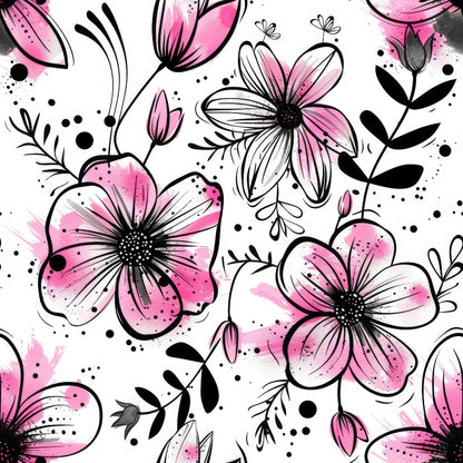 Brushstroke Blooms Pattern 11 Minky Fabric