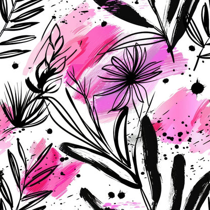 Brushstroke Blooms Pattern 12 Minky Fabric