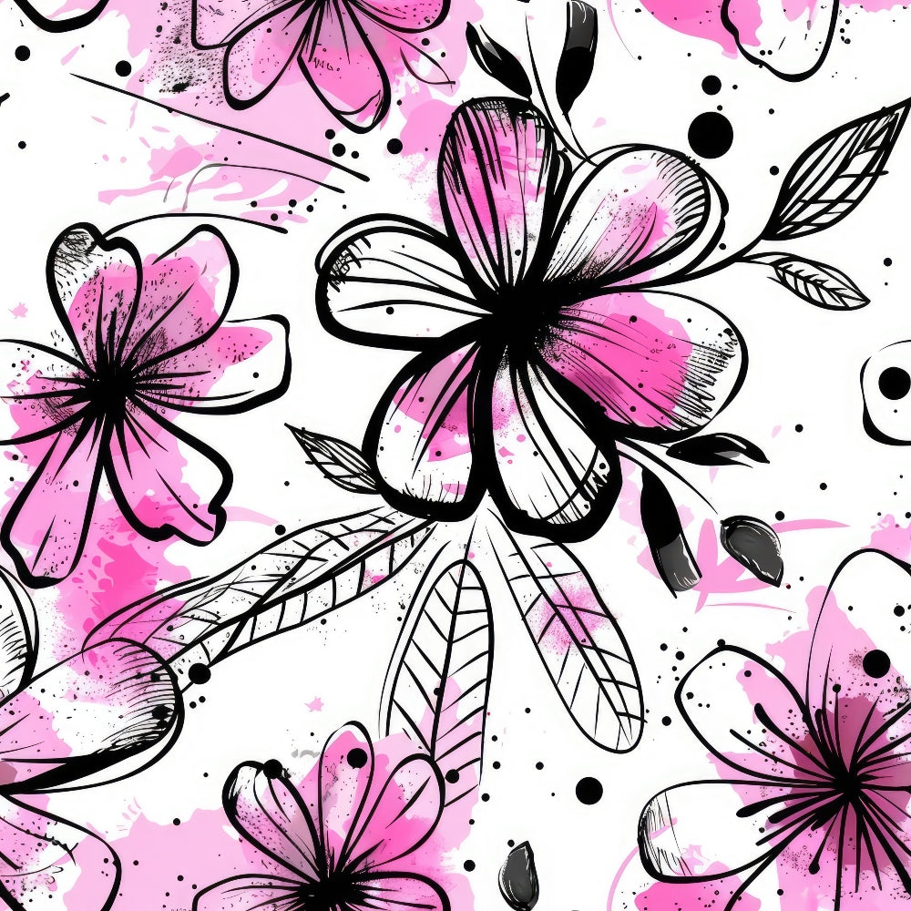 Brushstroke Blooms Pattern 4 Minky Fabric