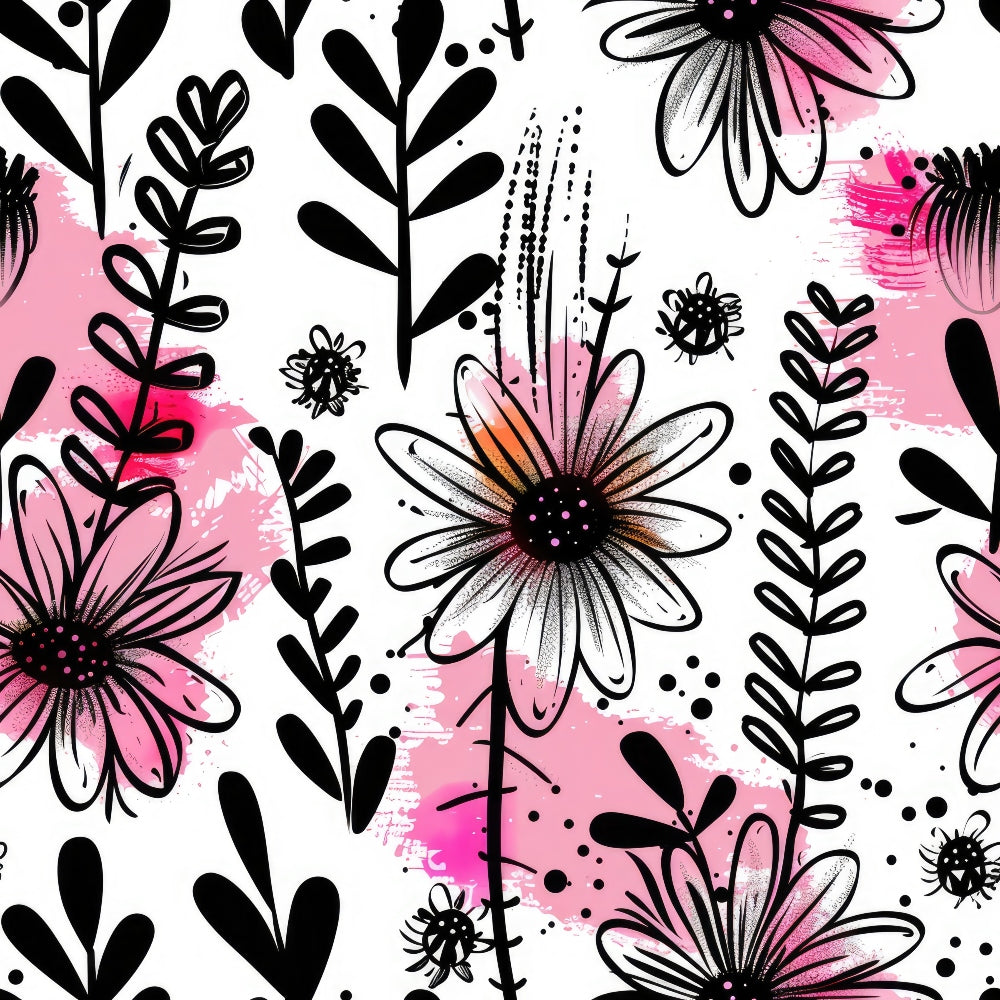 Brushstroke Blooms Pattern 5 Minky Fabric