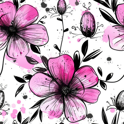 Brushstroke Blooms Pattern 7 Minky Fabric