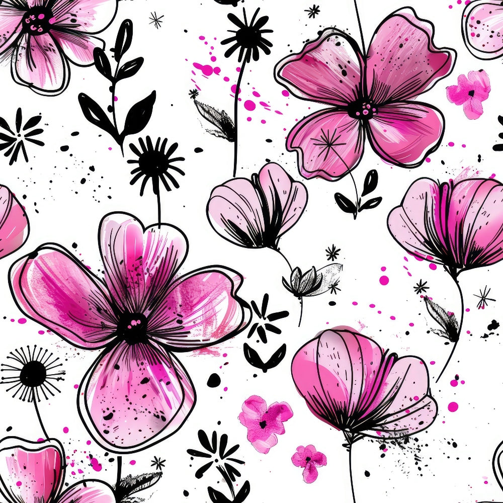 Brushstroke Blooms Pattern 8 Minky Fabric