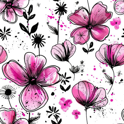 Brushstroke Blooms Pattern 8 Minky Fabric