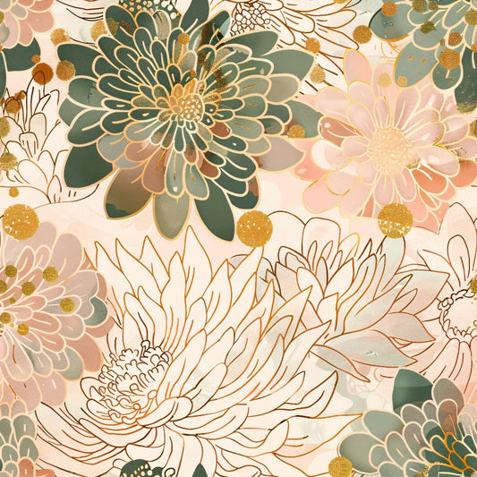 Japanese Blossoms Pattern 4 Quilting Cotton Fabric