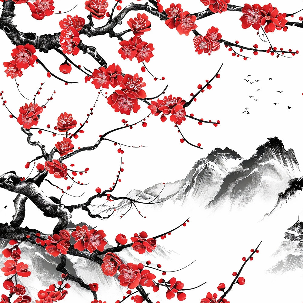 Japanese Cherry Blossoms 10 Minky Fabric
