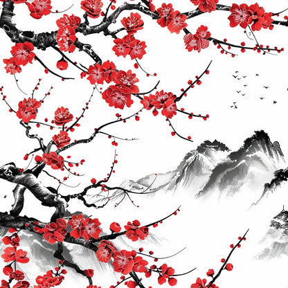 Japanese Cherry Blossoms 10 Minky Fabric