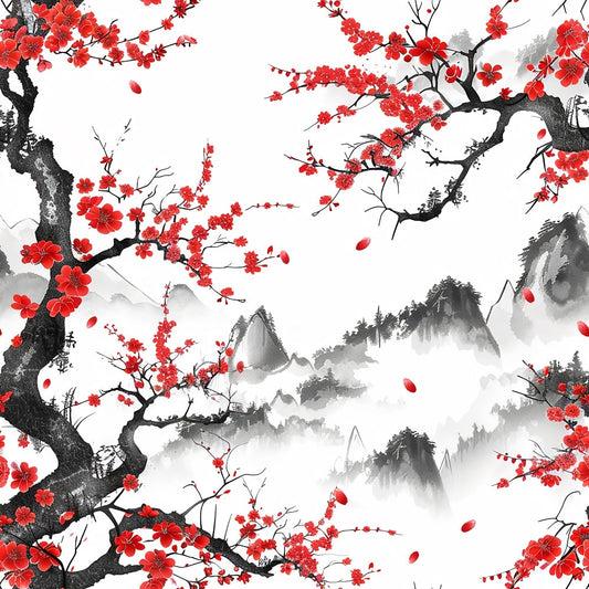 Japanese Cherry Blossoms 4 Quilting Cotton Fabric