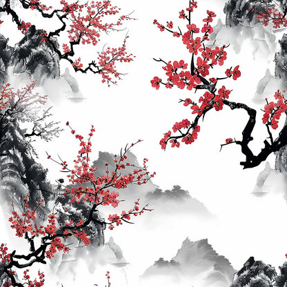 Japanese Cherry Blossoms 6 Quilting Cotton Fabric