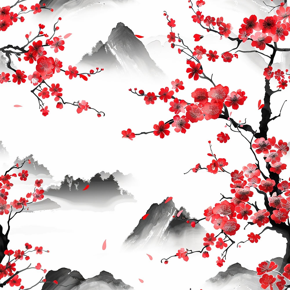 Japanese Cherry Blossoms 7 Minky Fabric