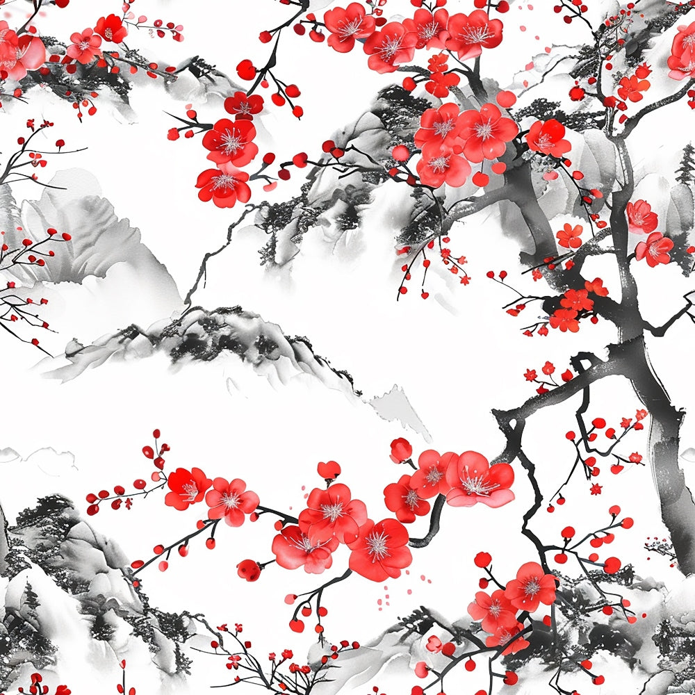 Japanese Cherry Blossoms 9 Minky Fabric