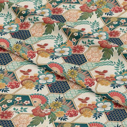 Japanese Kimono Pattern 4 Quilting Cotton Fabric