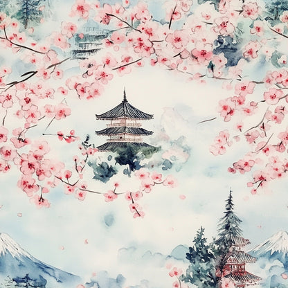 Sakura Summit Pattern 12 Minky Fabric