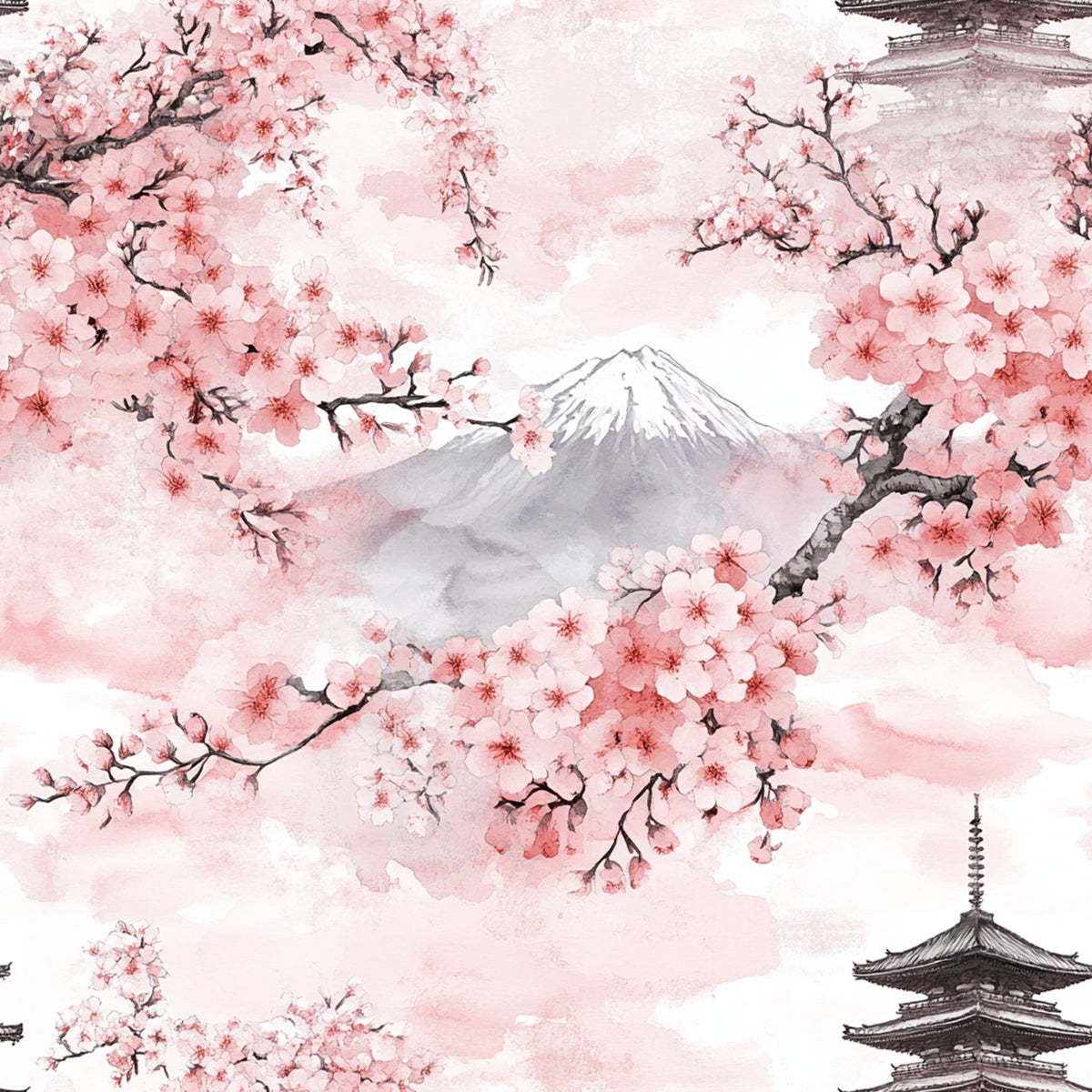 Sakura Summit Pattern 1 Minky Fabric
