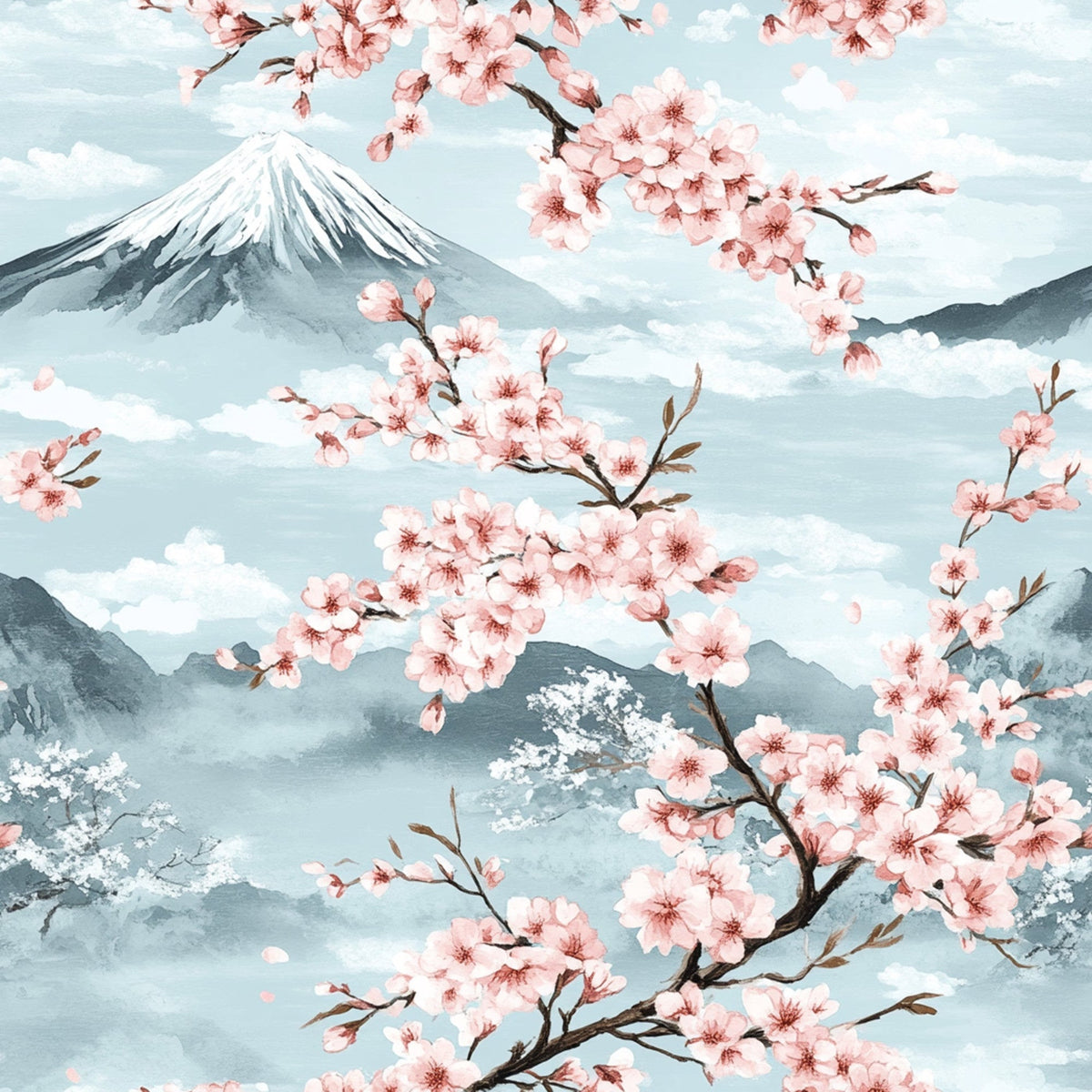Sakura Summit Pattern 6 Minky Fabric