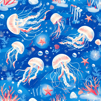 Jelly Fish Pattern 2 Minky Fabric