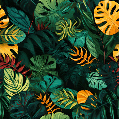 Jungle Leaves Pattern 3 Minky Fabric