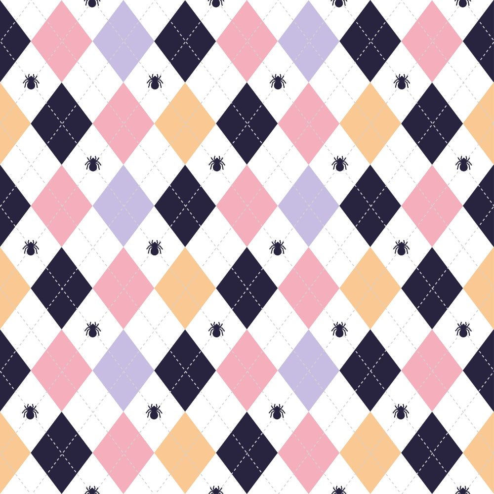 Pastel Spiderwebs Pattern 4 Minky Fabric