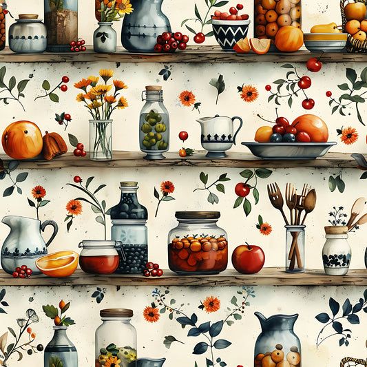 Kitchen Cottagecore Pattern 4 Quilting Cotton Fabric