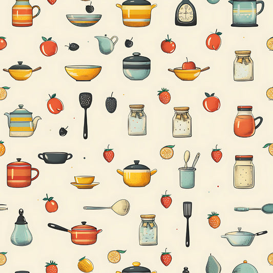 Kitchen Cottagecore Pattern 8 Quilting Cotton Fabric