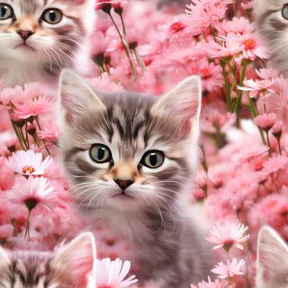 Whiskers and Blossoms Pattern 10 Minky Fabric