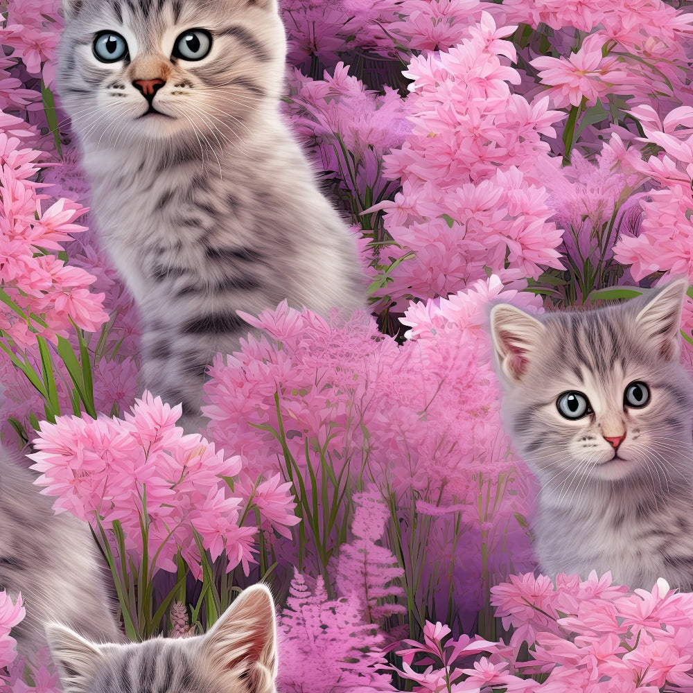 Whiskers and Blossoms Pattern 12 Minky Fabric