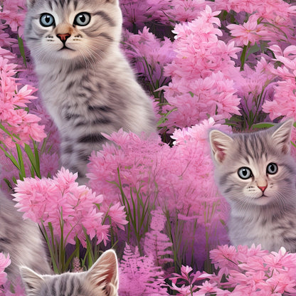 Whiskers and Blossoms Pattern 12 Minky Fabric