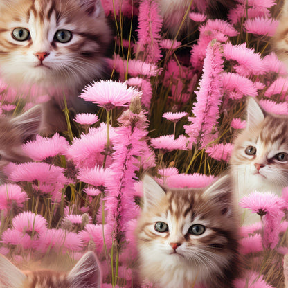 Whiskers and Blossoms Pattern 2 Minky Fabric