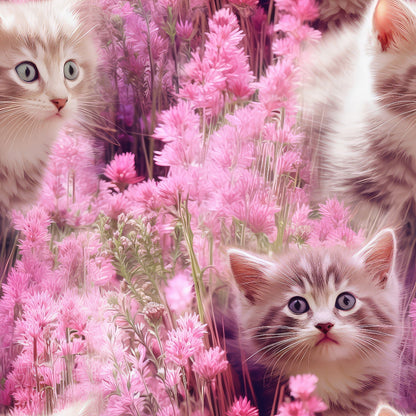 Whiskers and Blossoms Pattern 4 Minky Fabric