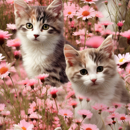 Whiskers and Blossoms Pattern 5 Minky Fabric