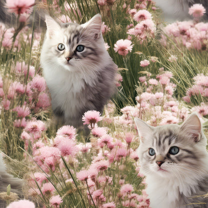Whiskers and Blossoms Pattern 9 Minky Fabric