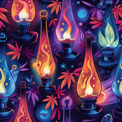 Psychedelic Glow Pattern 15 Minky Fabric