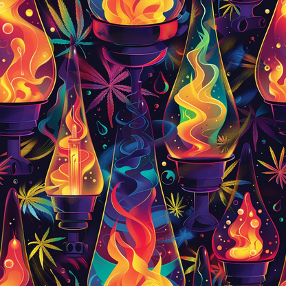 Psychedelic Glow Pattern 6 Minky Fabric