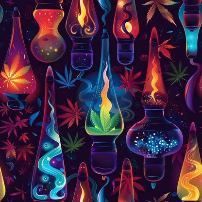 Psychedelic Glow Pattern 9 Minky Fabric