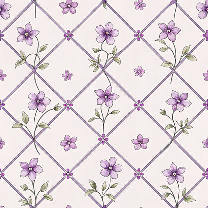 Lavender Cottage Floral Pattern 11 Quilting Cotton Fabric