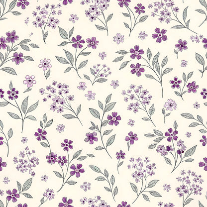 Lavender Cottage Floral Pattern 12 Quilting Cotton Fabric