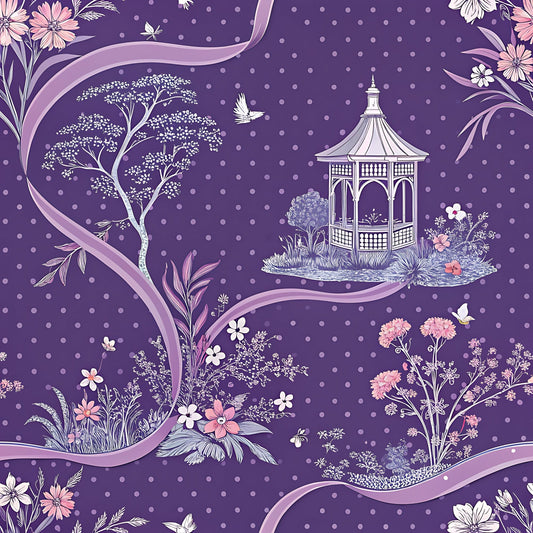 Lilac Ribbon Trellis Pattern 14 Minky Fabric