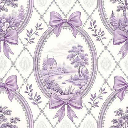 Lavender Cottage Floral Pattern 17 Quilting Cotton Fabric